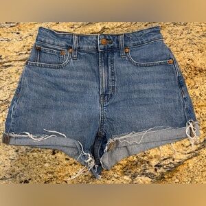 Madewell Jean Shorts Women’s Size 24 The Curvy Perfect Short Cuffed High Rise